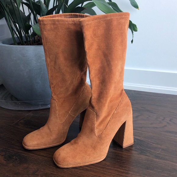 Zara corduroy mid-calf boots